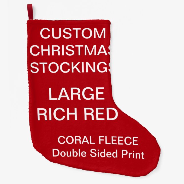 Custom Customisable Large RED Christmas Stocking (Front)
