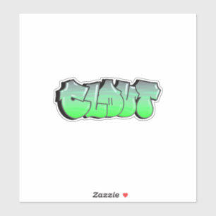 Custom-Cut "Clout" Graffiti Vinyl Sticker