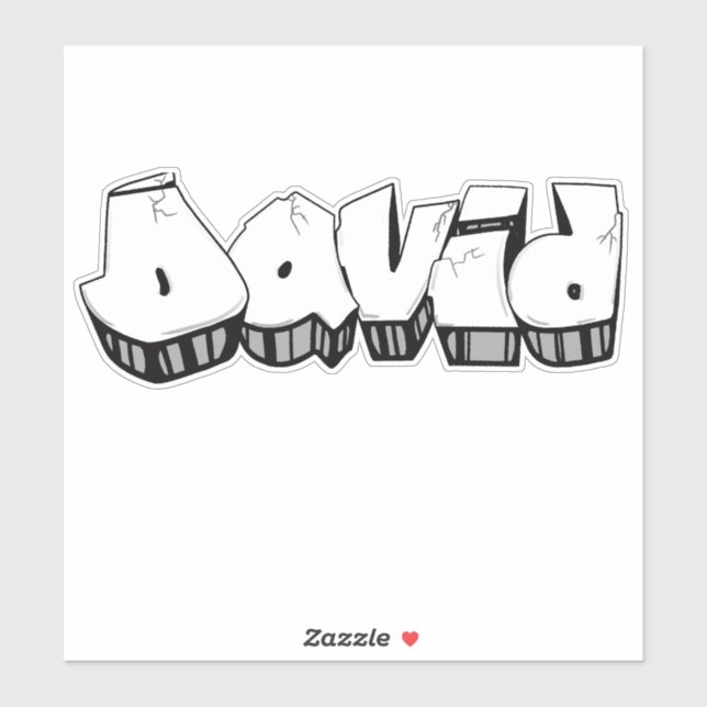 Custom-Cut "David" Graffiti Vinyl Sticker (Sheet)