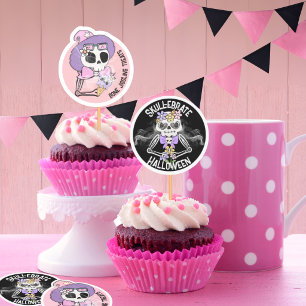Custom-Cut Halloween Cupcake Topper Stickers