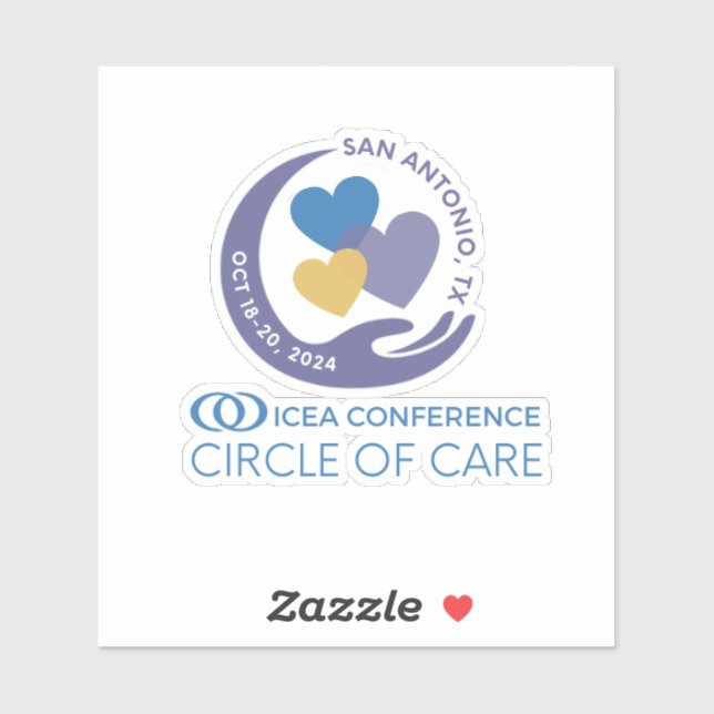 Custom-cut ICEA conference logo sticker (Sheet)