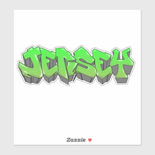 Custom-Cut "Jersey" Graffiti Vinyl Sticker