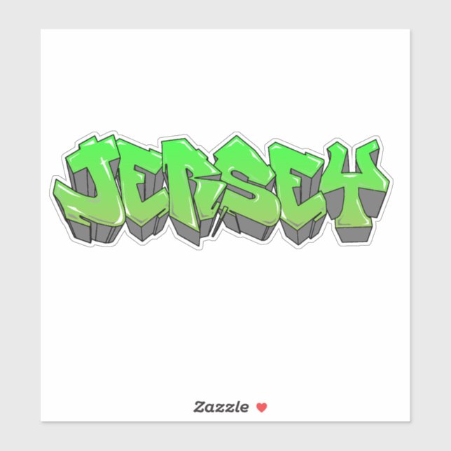 Custom-Cut "Jersey" Graffiti Vinyl Sticker (Sheet)