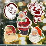 Custom Cut Retro Santa Claus Christmas Pack of 5<br><div class="desc">set of 5 different vintage santa claus classic graphics,  all custom cut shapes,  and available with transparent or  white trim,  and in a variety of sizes that could suit any need.</div>