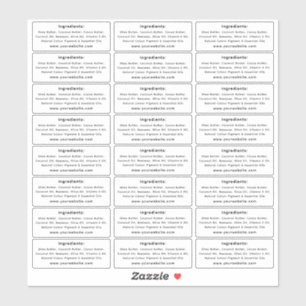 Custom-Cut Small Business Product Ingredient Vinyl