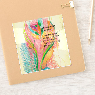 Custom-Cut Vintage Flower Angel Vinyl Sticker