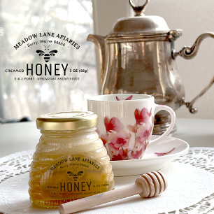 Custom cut vinyl 3 oz honey skep jar sticker