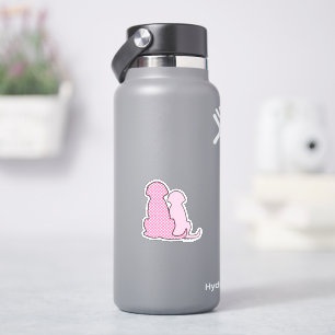 Custom-Cut Vinyl Pink Dog Stickers