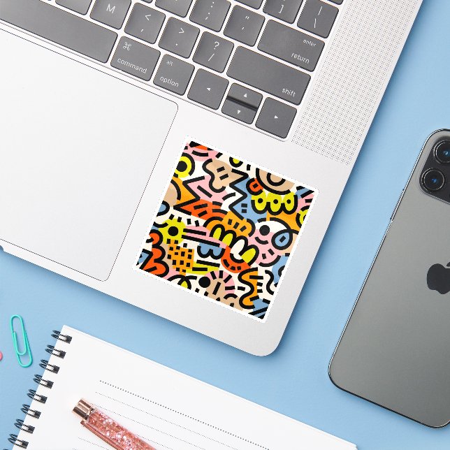 Custom-Cut Vinyl Sticker (Laptop w/ iPhone)