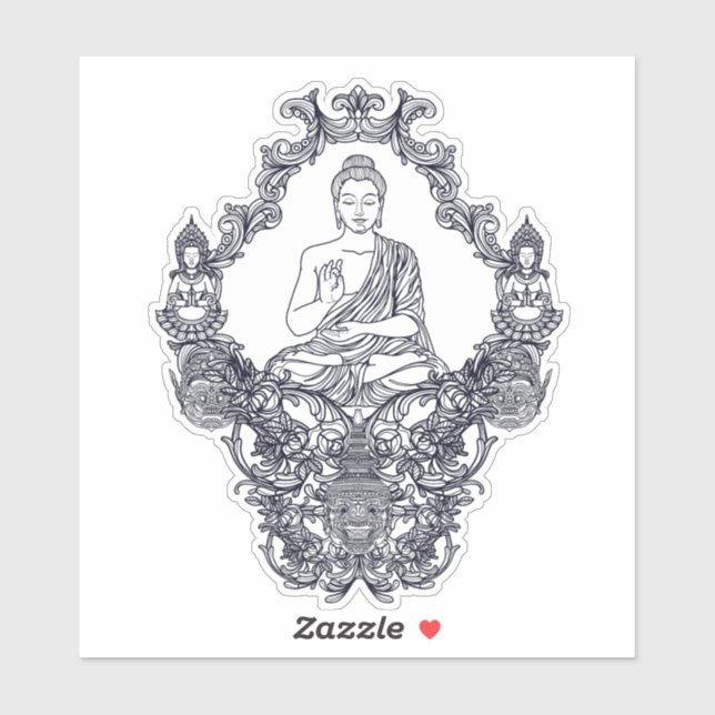 CUSTOM CUT VINYL STICKER : BUDDHA (Sheet)