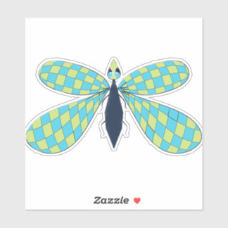 Custom-Cut Vinyl Sticker dragonfly