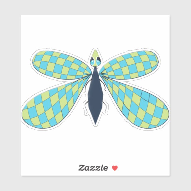 Custom-Cut Vinyl Sticker dragonfly (Sheet)