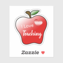 Custom-Cut Vinyl Sticker- I Love Teaching Sticker
