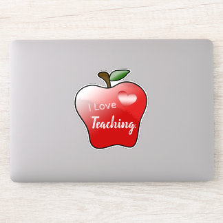 Custom-Cut Vinyl Sticker- I Love Teaching Sticker