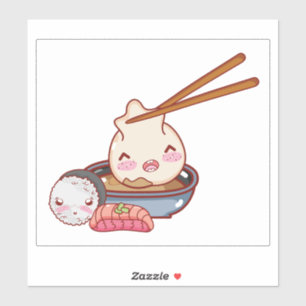 CUSTOM CUT VINYL STICKER : KAWAII CUTE SUSHI FOOD