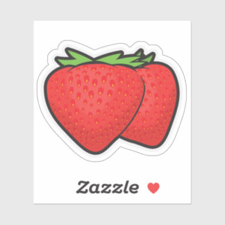 Custom-Cut Vinyl Sticker of Strawberries