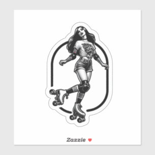 Custom-Cut Vinyl Sticker: Roller Girl