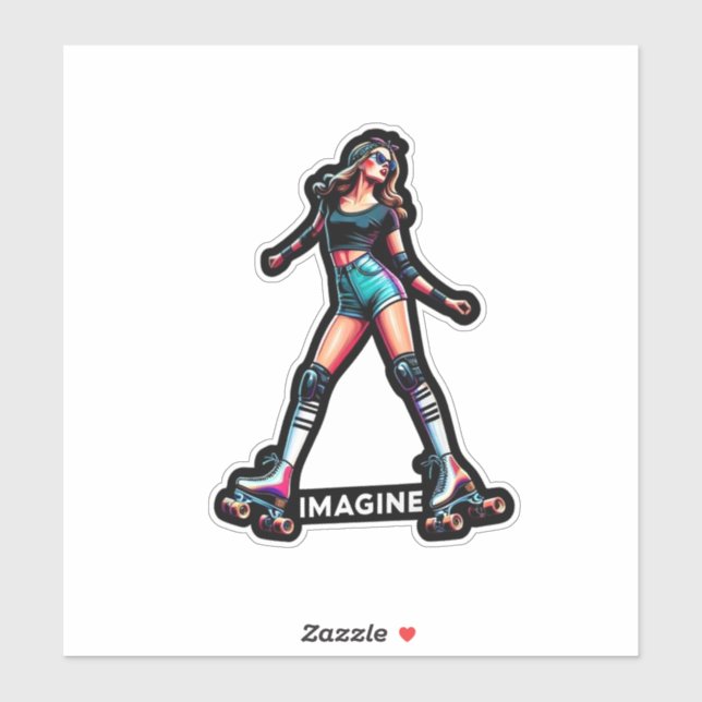 Custom-Cut Vinyl Sticker: Roller Girl (Sheet)