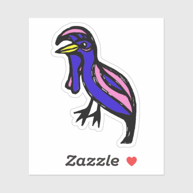 Custom-Cut Vinyl Sticker - Ula Umbrellabird (Sheet)