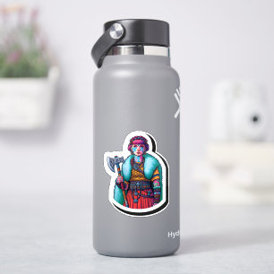Custom-Cut Vinyl Sticker: Warrior Woman