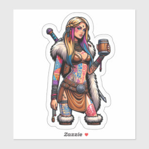 Custom-Cut Vinyl Sticker: Warrior Woman