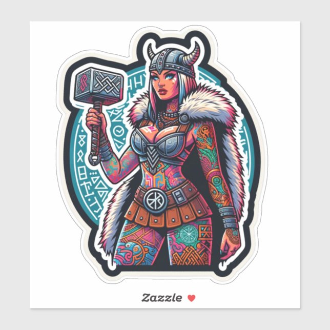 Custom-Cut Vinyl Sticker: Warrior Woman (Sheet)