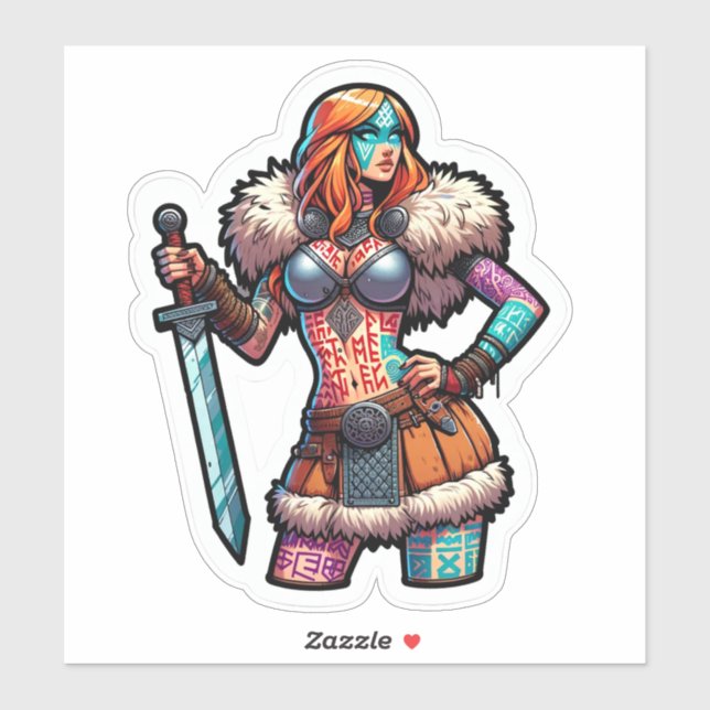 Custom-Cut Vinyl Sticker: Warrior Woman (Sheet)