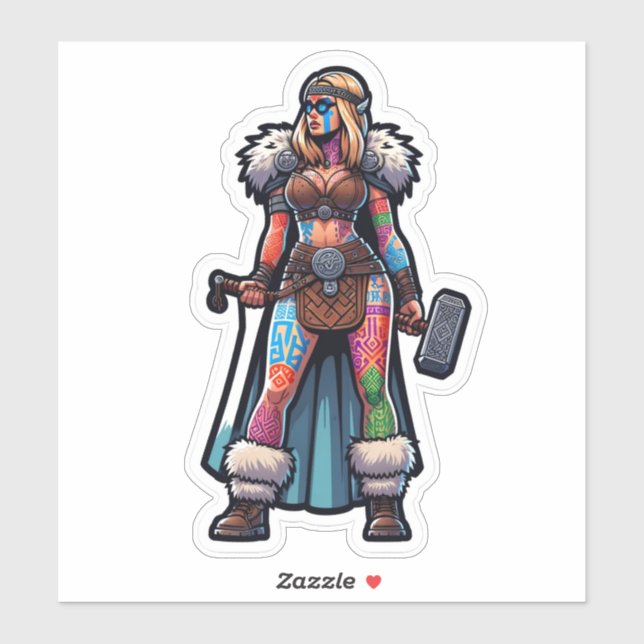 Custom-Cut Vinyl Sticker: Warrior Woman (Sheet)