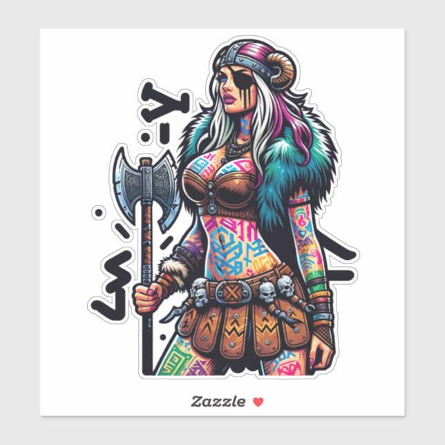 Custom-Cut Vinyl Sticker: Warrior Woman (Sheet)
