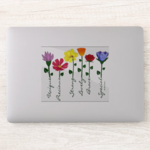 Custom-Cut Vinyl Sticker- Wildflowers n' Words
