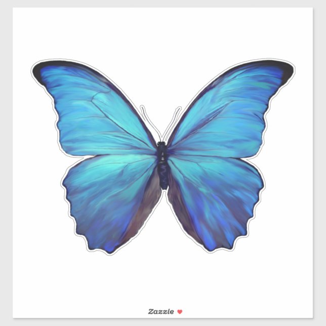 Custom Cut Vinyl Stickers - 1 Blue Morpho Butterfl (Sheet)