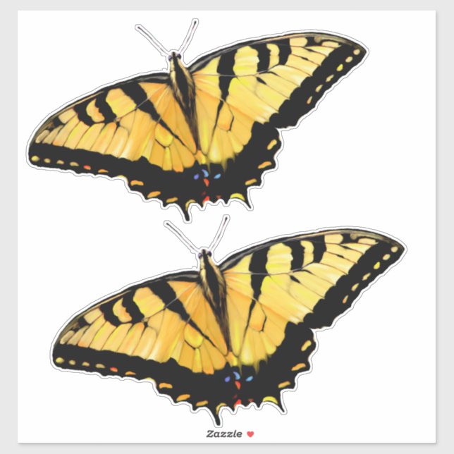 Custom Cut Vinyl Stickers - 2 Tiger Swallowtails (Sheet)