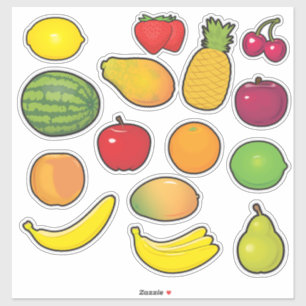 Custom-Cut Vinyl Stickers of a Bunch of Fruit