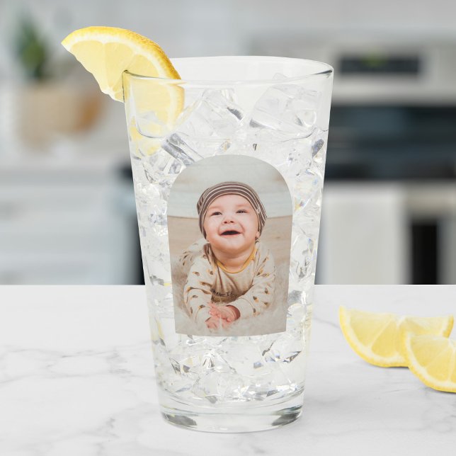 Custom Cute 2 Photos Arch Glass (Creator Uploaded)