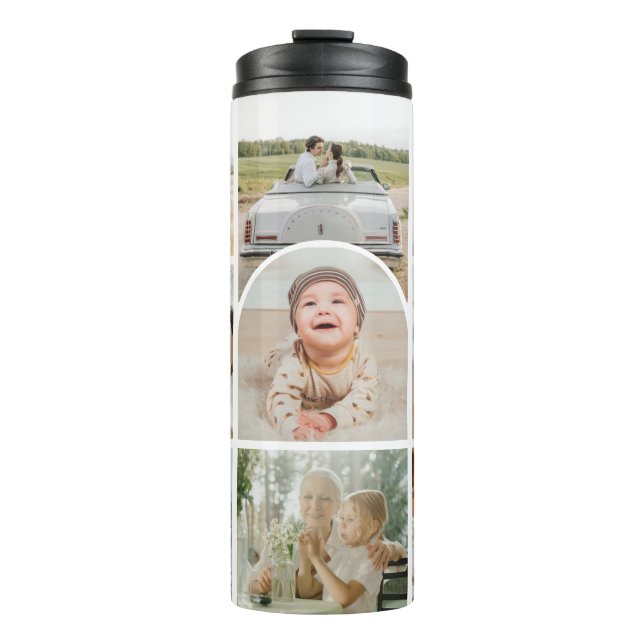 Custom Cute 9 Photos Collage Arch  Thermal Tumbler (Front)