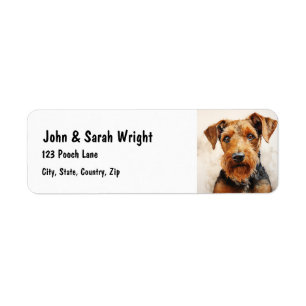 Custom Cute Airedale Terrier Dog Address Label