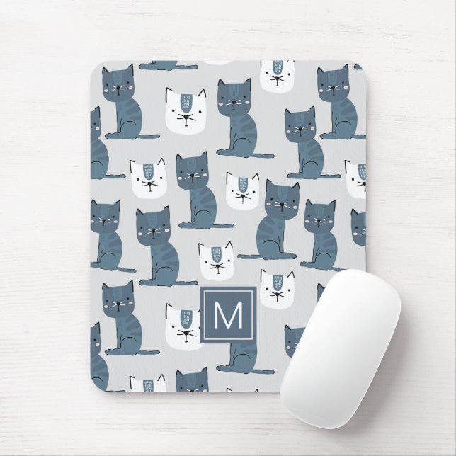 Custom Cute Animal Cats Pattern Mouse Mat (With Mouse)