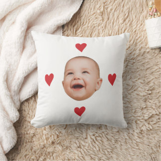 Custom Cute Baby Face One Photo Cushion