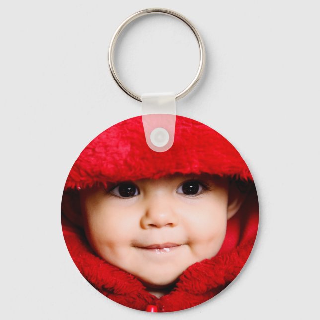 Custom Cute Baby Family Photo Template Key Ring (Front)