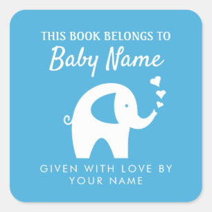 Custom cute baby shower bookplate sticker labels