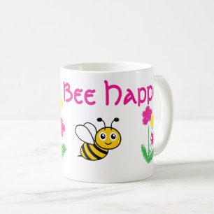 Custom Cute Bee Happy  Coffee Mug