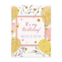 custom cute birthday party invitation postcard