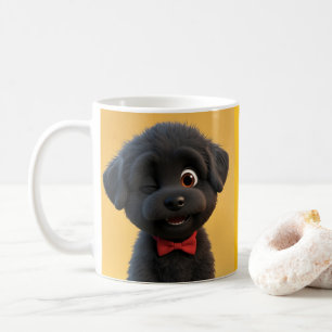 Custom Cute Black Puppy Mug – Adorable Gift