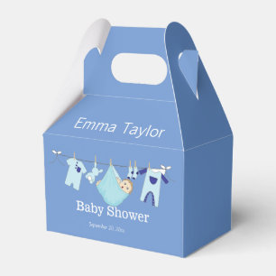 Custom Cute Blue Boy Clothesline Baby Shower  Favour Box