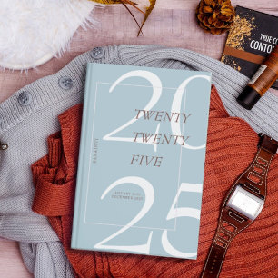 Custom Cute Blue Minimal 2025 Calendar Planner