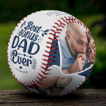 Custom Cute Bonus Dad 4 Photo & Quote Father Gift Baseball<br><div class="desc">Give the bonus dad in your life a gift that truly shows your appreciation for all he does with this customisable baseball. With the heartwarming message 'Best Bonus Dad Ever', this unique gift features four customisable photo slots and a customisable quote that will bring a smile to his face. The...</div>