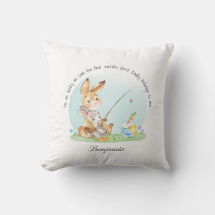 Custom Cute Bunny Best Daddy Gift For Father  Cushion