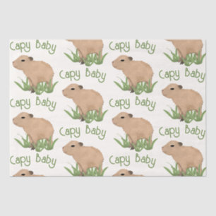 Custom Cute Capybara Pun Baby Boy  Tissue Paper