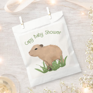 Custom Cute Capybara Pun Capy Baby Shower  Favour Bags