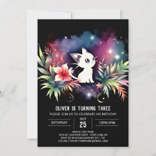 Custom Cute Cat Birthday  Invitation